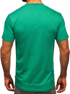 Camiseta algodón de manga corta con impresión para hombre verde Bolf 14720