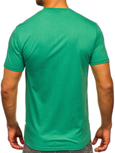 Camiseta algodón de manga corta con impresión para hombre verde Bolf 5052