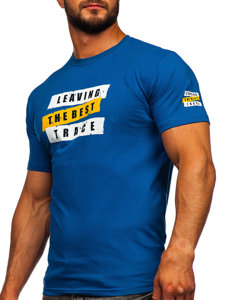 Camiseta algodón de manga corta para hombre azul Bolf 14514