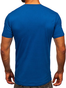 Camiseta algodón de manga corta para hombre azul Bolf 14514