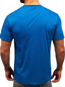 Camiseta algodón de manga corta para hombre azul Bolf 14722