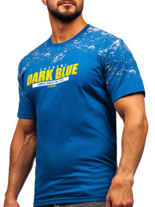 Camiseta algodón de manga corta para hombre azul Bolf 14725