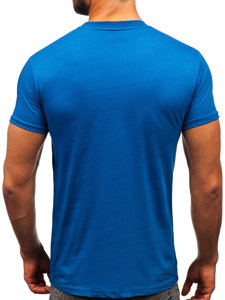 Camiseta algodón de manga corta para hombre azul Bolf 14736