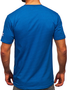 Camiseta algodón de manga corta para hombre azul Bolf 14746