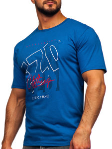 Camiseta algodón de manga corta para hombre azul Bolf 14748