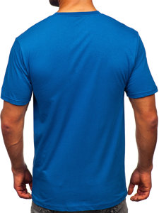 Camiseta algodón de manga corta para hombre azul Bolf 14769