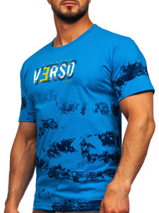 Camiseta algodón de manga corta para hombre azul claro Bolf 14723