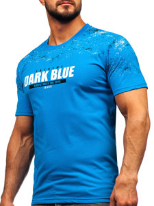 Camiseta algodón de manga corta para hombre azul claro Bolf 14725