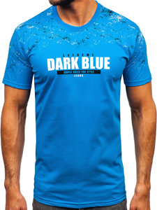 Camiseta algodón de manga corta para hombre azul claro Bolf 14725