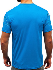 Camiseta algodón de manga corta para hombre azul claro Bolf 14725