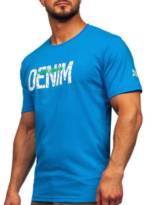 Camiseta algodón de manga corta para hombre azul claro Bolf 14746