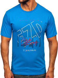 Camiseta algodón de manga corta para hombre azul claro Bolf 14748