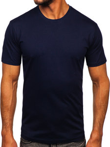 Camiseta algodón de manga corta para hombre azul oscuro Bolf 0001