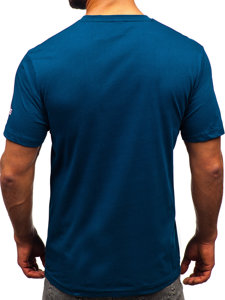 Camiseta algodón de manga corta para hombre azul oscuro Bolf 14741