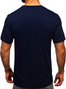 Camiseta algodón de manga corta para hombre azul oscuro Bolf 14748