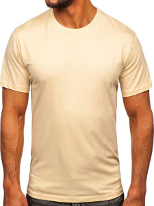 Camiseta algodón de manga corta para hombre beige Bolf 0001