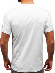 Camiseta algodón de manga corta para hombre blanco Bolf 14732