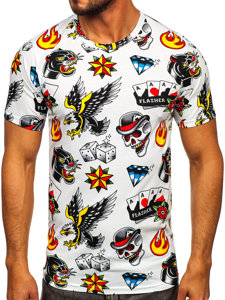 Camiseta algodón de manga corta para hombre blanco Bolf 14956