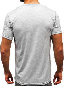 Camiseta algodón de manga corta para hombre gris Bolf 14725