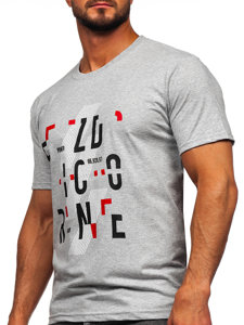 Camiseta algodón de manga corta para hombre gris Bolf 14752