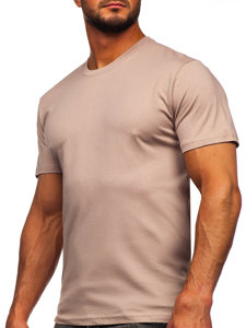 Camiseta algodón de manga corta para hombre marrón claro Bolf 0001