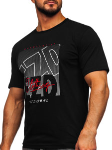 Camiseta algodón de manga corta para hombre negro Bolf 14748