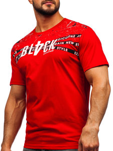 Camiseta algodón de manga corta para hombre rojo Bolf 14722