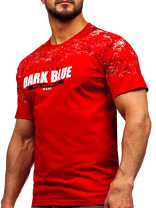 Camiseta algodón de manga corta para hombre rojo Bolf 14725