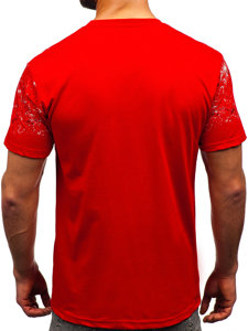 Camiseta algodón de manga corta para hombre rojo Bolf 14725