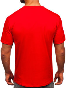 Camiseta algodón de manga corta para hombre rojo Bolf 14731