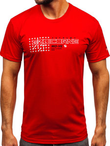 Camiseta algodón de manga corta para hombre rojo Bolf 14732