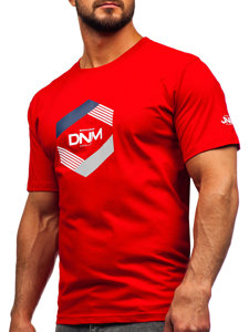 Camiseta algodón de manga corta para hombre rojo Bolf 14741