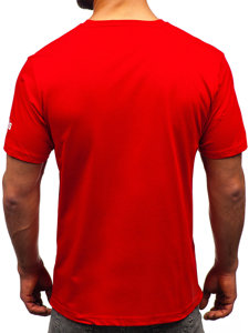 Camiseta algodón de manga corta para hombre rojo Bolf 14741