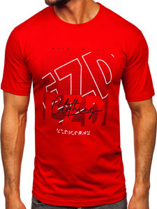 Camiseta algodón de manga corta para hombre rojo Bolf 14748