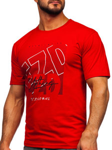 Camiseta algodón de manga corta para hombre rojo Bolf 14748