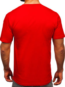 Camiseta algodón de manga corta para hombre rojo Bolf 14748