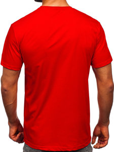 Camiseta algodón de manga corta para hombre rojo Bolf 14752