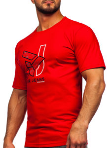 Camiseta algodón de manga corta para hombre rojo Bolf 14769