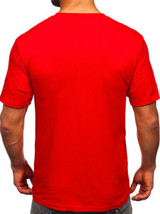 Camiseta algodón de manga corta para hombre rojo Bolf 14769