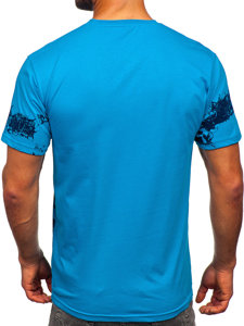 Camiseta algodón de manga corta para hombre turquesa Bolf 14723