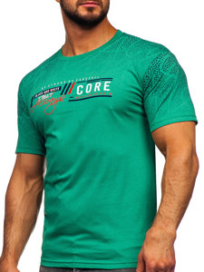 Camiseta algodón de manga corta para hombre verde Bolf 14710