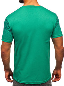 Camiseta algodón de manga corta para hombre verde Bolf 14710