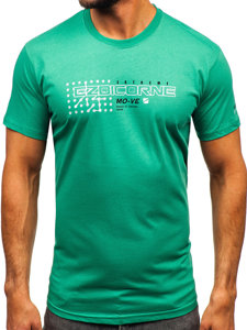 Camiseta algodón de manga corta para hombre verde Bolf 14732