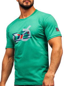 Camiseta algodón de manga corta para hombre verde Bolf 14736