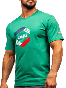 Camiseta algodón de manga corta para hombre verde Bolf 14741