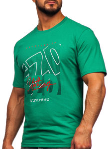 Camiseta algodón de manga corta para hombre verde Bolf 14748