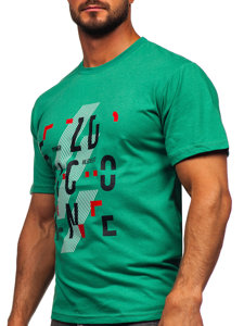 Camiseta algodón de manga corta para hombre verde Bolf 14752