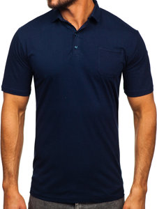 Camiseta algodón de manga corta polo para hombre azul oscuro Bolf 143006