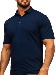 Camiseta algodón de manga corta polo para hombre azul oscuro Bolf 143006