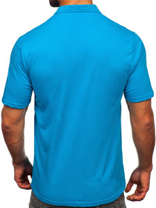 Camiseta algodón de manga corta polo para hombre azul turquesa Bolf 143006